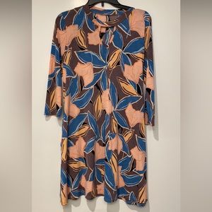 pink blue and purple spring and work dress, medium